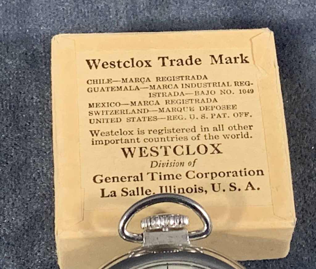 Vintage 1950s era Westclox 'Scotty' Pocket Watch - WORKS w Box